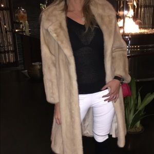 Beige Mink real fur coat